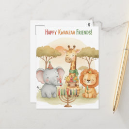 Postal Cartão de Boas Festas Kwanzaa Kinara
