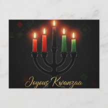 Cartão de Boas Festas Kwanzaa Kinara