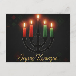 Postal Cartão de Boas Festas Kwanzaa Kinara