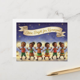 Postal Cartão de Boas Festas Kwanzaa Kinara