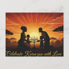 Postal Cartão de Boas Festas Kwanzaa Kinara
