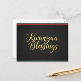 Postal Cartão de Boas Festas Kwanzaa Kinara