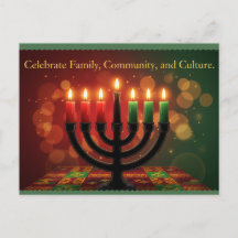 Cartão de Boas Festas Kwanzaa Kinara
