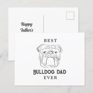 Postal Cartão de Boas Festas para Pai de Bulldog Inglês