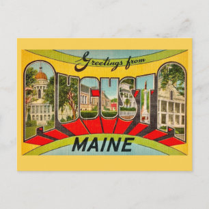 Postal Cartão de Boas Festas Retro Augusta ME