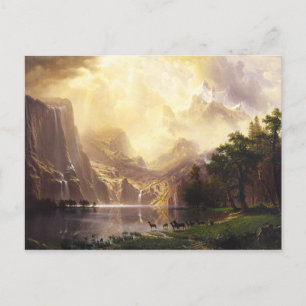 Postal Cartão de Boas Vindas Albert Bierstadt Nas Montanh