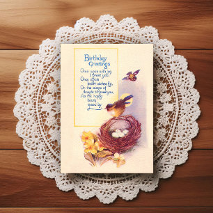 Postal Cartão de Boas-Vindas de Aniversário Vintage do In