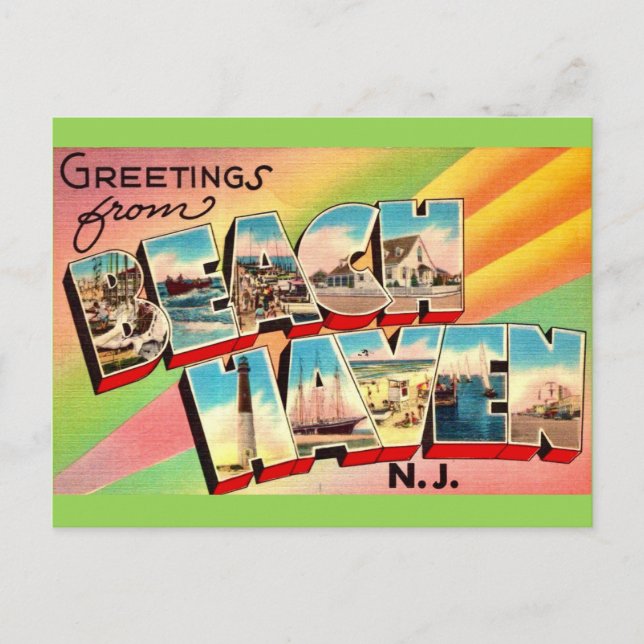 Postal Cartão de Boas-vindas de Beach Haven NJ (Frente)