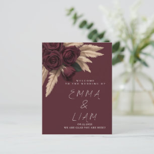 Postal Cartão de Boas-Vindas de Casamento com Rosa Borgon