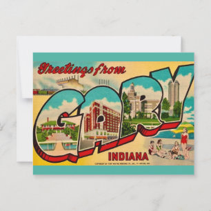 Postal Cartão de Boas Vindas de Gary Indiana