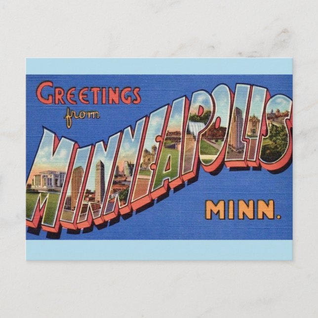 Postal Cartão de Boas-vindas de Minneapolis (Frente)