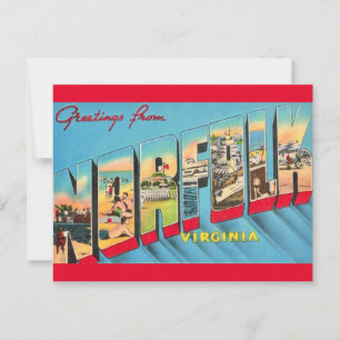 Postal Cartão de Boas-Vindas de Norfolk VA 