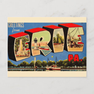 Postal Cartão de Boas-vindas Erie Pennsylvania