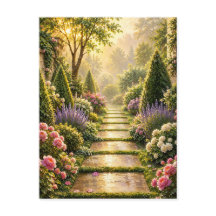 Cartão de Boas-Vindas Floral Caminho do Jardim Sec