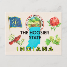 Postal Cartão de Boas-Vindas Indiana Hoosier