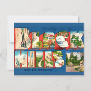 Postal Cartão de Boas-Vindas Vintage Black Hills SD