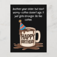 Cartão de Café de Aniversário: Desejos Bonitos