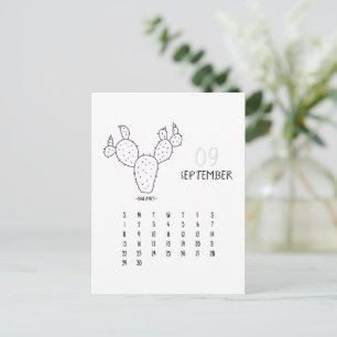 Postal Cartão de Calendário de Cacto Personalizável de Se