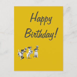 Postal Cartão de cão desportivo engraçado de aniversário