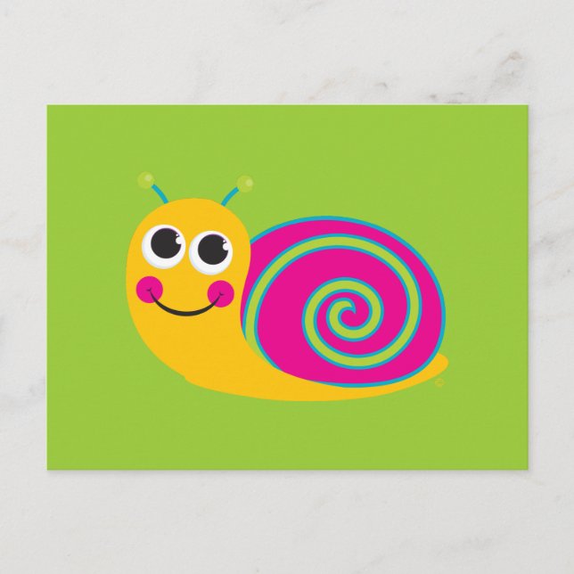 Postal Cartão de Caracol Cute (Frente)