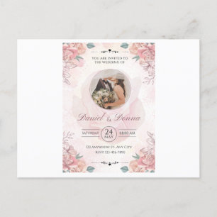 Postal cartão de casamento