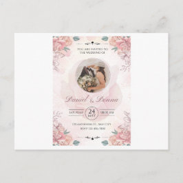 Postal cartão de casamento