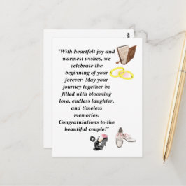 Postal Cartão de Casamento Elegante – Saltos Pretos Chic