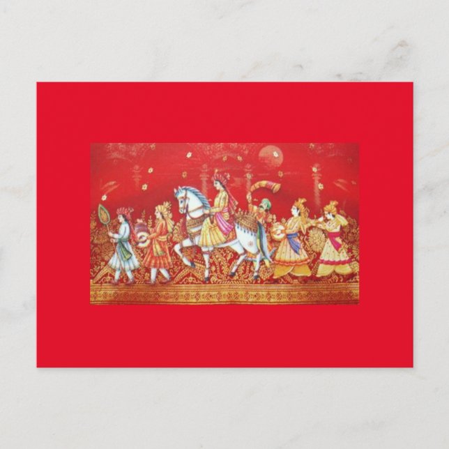 Postal cartão de casamento índio (Frente)