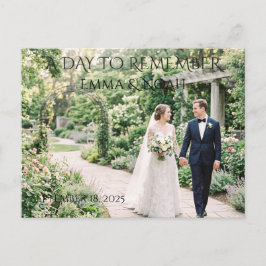 Postal Cartão de Casamento para Lembrar um Dia