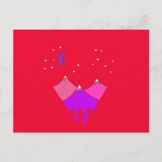 Postal Cartão de Céu Noturno da Montanha - Aniversário, O