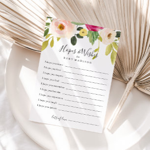 Postal Cartão de Chá de fraldas Verde Floral Esperança