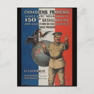 Postal Cartão de coletores WW1 1914 CANADA PROPAGANDA