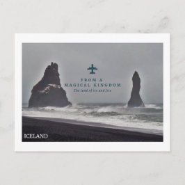 Postal Cartão de colunas pretas de Icelan'd no mar, Vik