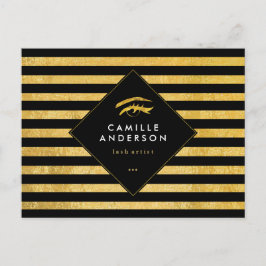 Postal Cartão de Comp de Artista de Cílios Dourado e Pret