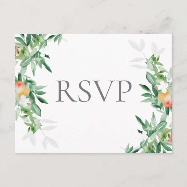 Postal cartão de compartimento de orquard de verão rsvp (Frente)