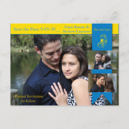 Postal Cartão de Compromisso Amarelo Azul