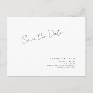 Postal Cartão de Compromisso de Casamento com Letra Moder