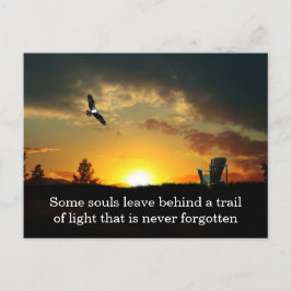 Postal Cartão de Condolências do Prado Gramado do Pôr do 