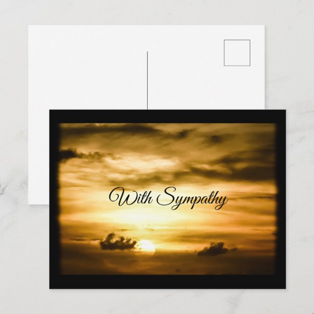 Postal Cartão de Condolências ou Simpatia por Pôr do Sol  (Frente/Verso)