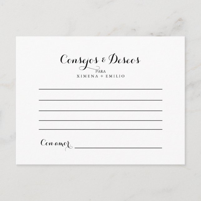 Postal Cartão de Conselheiro de Casamento dos Consejos y  (Frente)