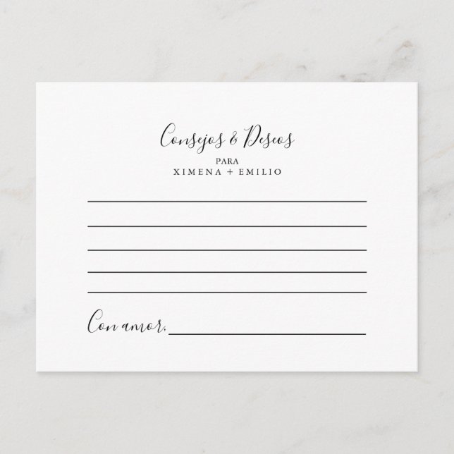 Postal Cartão de Conselheiro de Casamento dos Consejos y  (Frente)