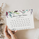 Postal Cartão de Conselheiro de Casamento Floral de Boho<br><div class="desc">Este cartão de conselho floral de feiticeiro de luxo é perfeito para um casamento rústico. A design apresenta rosa multicor e flores de pénia com folhagem verde, inspiradora beleza natural. Estas cartas são perfeitas para um casamento, chá de panela, chá de fraldas, festa de formatura e muito mais. Personalize as...</div>