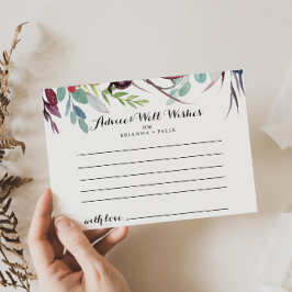 Postal Cartão de Conselheiro de Casamento Floral de Boho 