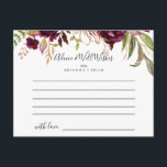 Postal Cartão de Conselheiro para Casamento Floral Colori<br><div class="desc">Este cartão de conselho floral rústico e colorido é perfeito para um casamento moderno. A design apresenta coloração d'água rosa, roxa, vermelha e burgundy, agrupadas em buquês elegantes com folhagem verde, inspirando beleza natural. Estas cartas são perfeitas para um casamento, chá de panela, chá de fraldas, festa de formatura e...</div>