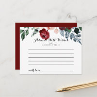 Cartão de Conselho de Casamento Floral Rosa Borgon