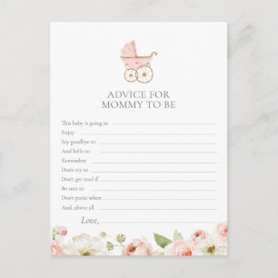 Postal Cartão de Conselho para Mamãe do Chá de Bebê Flora