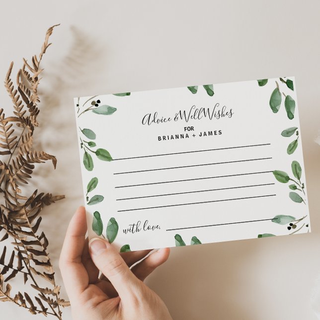 Postal cartão de conselhos e votos de felicidade com folh (Criador carregado)
