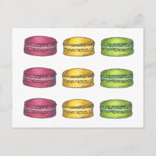Postal Cartão de Cookie Macaron Macarons Francês Multicol