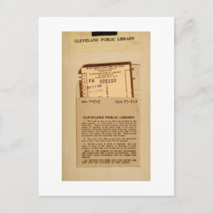 Postal Cartão de Data de Vencimento da Biblioteca e Cari