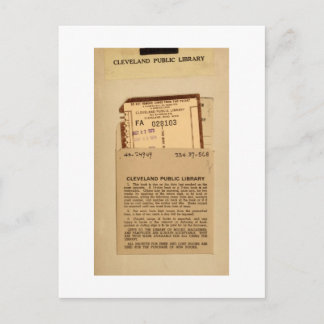 Postal Cartão de Data de Vencimento da Biblioteca e Carim